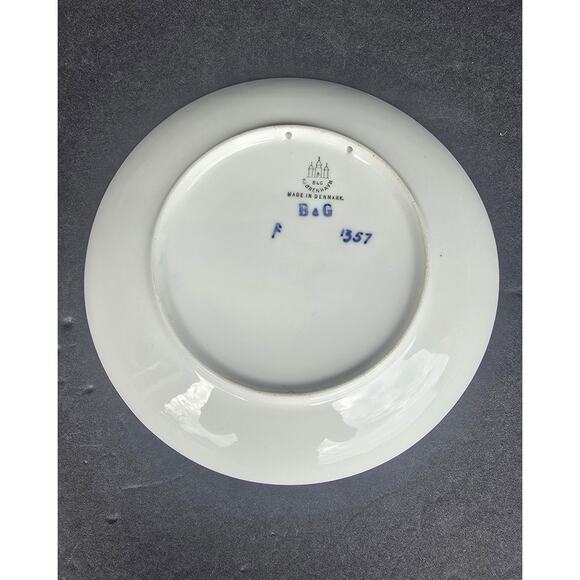 Vintage Bing & Grondahl Christmas Plate Jule Aften 1904 B&G 357 Porcelain Blue - Picture 5 of 5